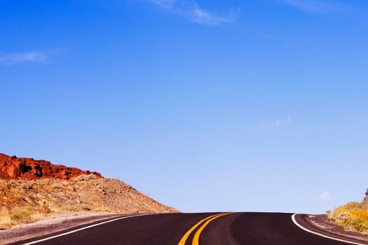 Road passing through a landscape, Las Vegas, Nevada, USA