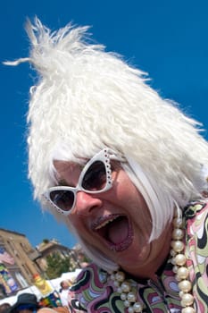 Close_up of a gay man shouting