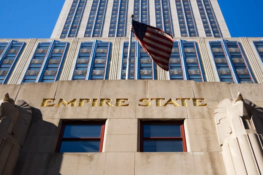 Low angle view of a skyscraper, Empire State Building, Manhattan, New York City, New York State, USA