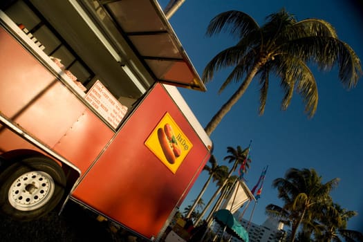 Low angle view of a fast food truck, Florida, USA
