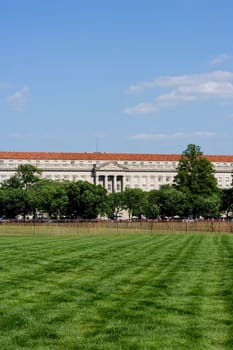 Lawn in front of a government building, United States Department of Commerce, Washington DC, USA