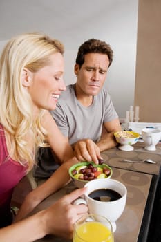 Couple having breakfast