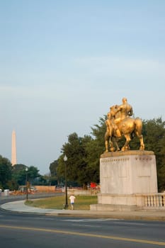 Equestrian statue in a temple, Masonic Temple, Washington DC, USA