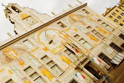 Facade of a palace, Palazzo San Giorgio, Genoa, Italy