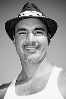 Portrait of a gay man smiling, Washington DC, USA