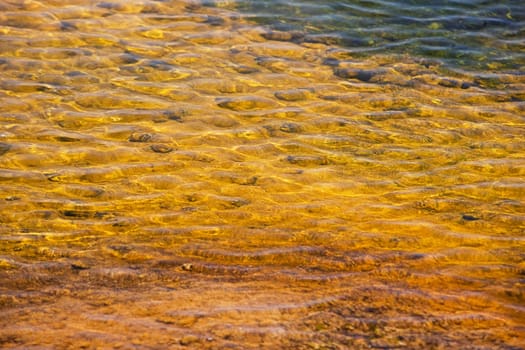 High angle view of a rippled water surface