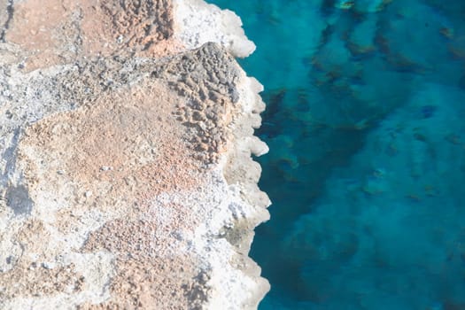 High angle view of a natural geyser, Old Faithful, Upper Geyser Basin, Yellowstone National Park, Wyoming, USA