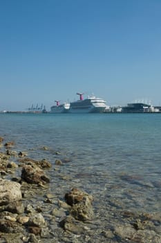 Ships docked at a port, Port of Miami_dade, Miami, Miami_Dade County, Florida, USA