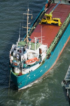 High angle view of a ship
