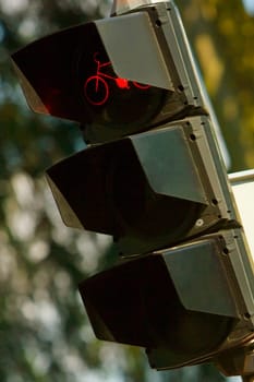 Close_up of a traffic light, Le Mans, Sarthe, Pays_de_la_Loire, France