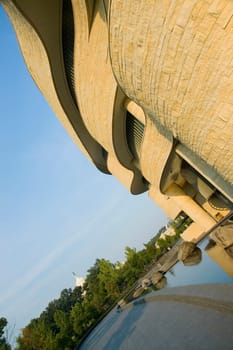 Low angle view of a national museum, National Museum of the American Indian, The Mall, Washington DC, USA