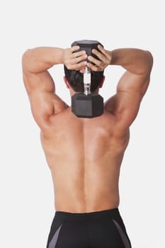 Man exercising with a dumbbell