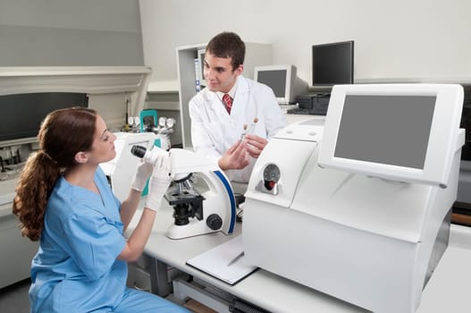 Lab technicians working in a laboratory