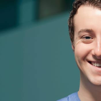 Close_up of a doctor smiling