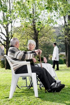 Couple sitting in a park
