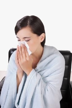 Woman suffering from cold