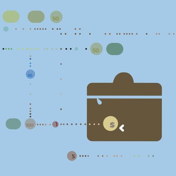 Dollar sign on a briefcase