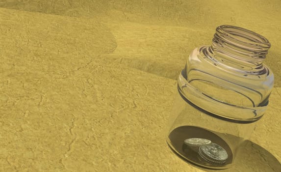 Close-up of coins in an open jar