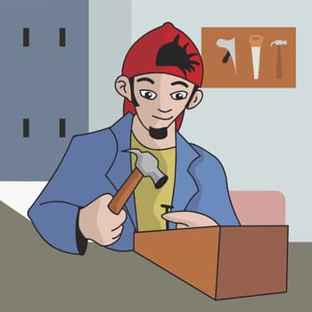 Man using a hammer