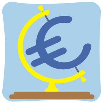 Close-up of euro symbol globe