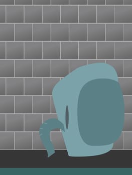 Elephant in front of a brick wall