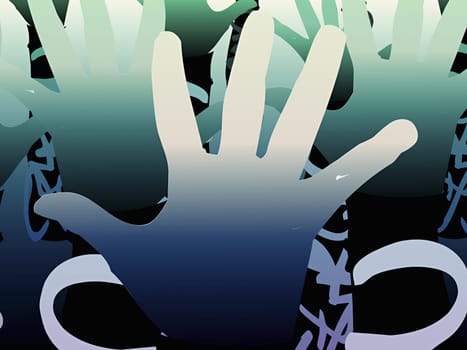 Group of human hands