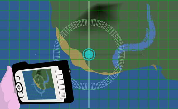 Digital monitoring system in a person's hand