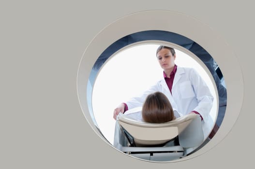 Patient going through an MRI scan
