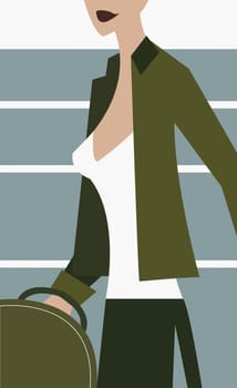 Young woman carrying a briefcase