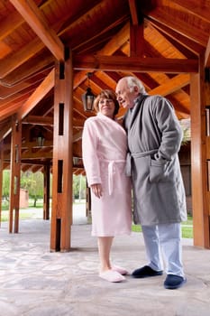 Couple romancing