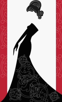Woman in a black gown