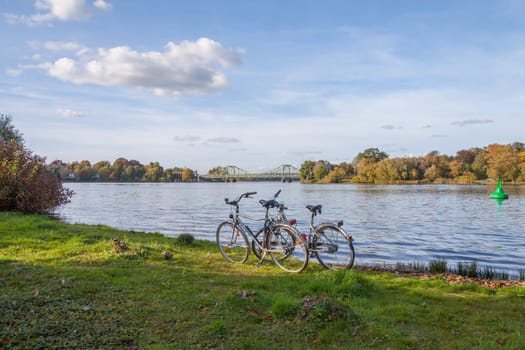 Bicycles at Glienicker Lake in Potsdam