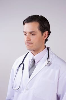 Close_up of a doctor thinking