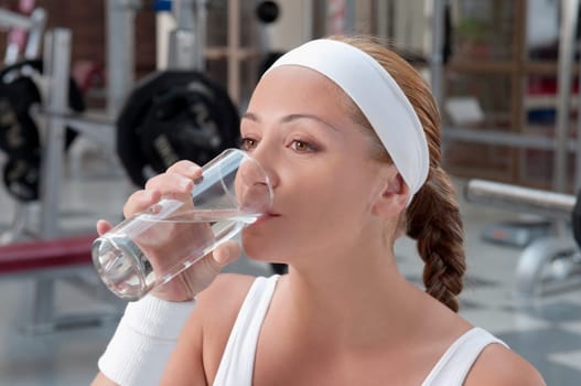 Woman drinking water
