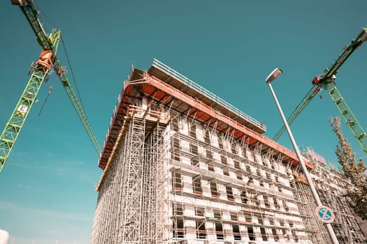 construction of the new building. Construction site background.