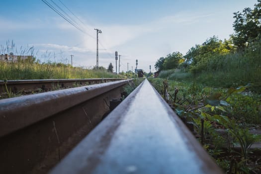 Railways leading to the train station, Radauti, Romania