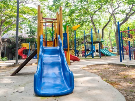 The Colorful playground on yard in the park.