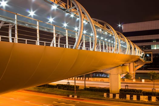 modern Overpass at Night