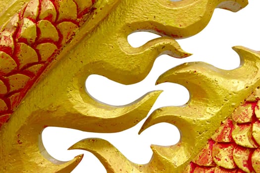 golden and red Chinese dragon on isolate background