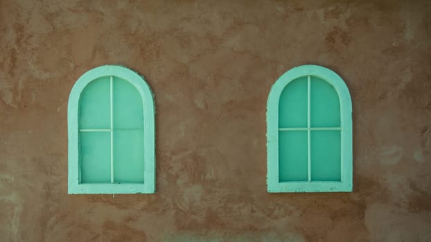 Vintage window on nice color cement wall can be used for background