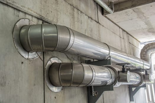 cables and piping as found inside of a thermal power