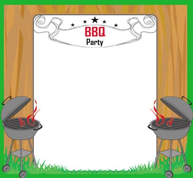 Barbecue Party menu card Invitation