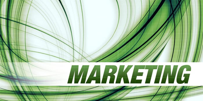 Marketing Concept on Green Abstract Background