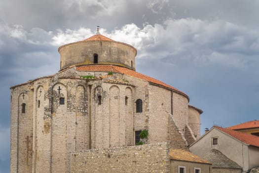 St. Donata, circular church, formerly domed, is 27m high, early Romanesque architecture, dated for 8th century, located in Zadar old town, Croatia