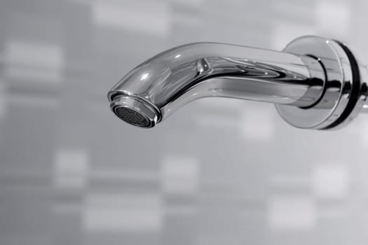 Close-up of a faucet in the bathroom