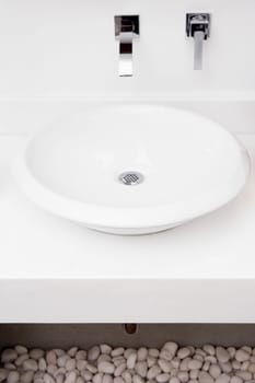 High angle view of a bathroom sink