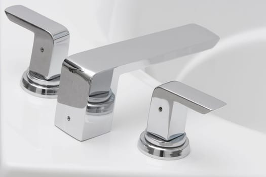 Close-up of a bathtub faucet