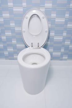 High angle view of a toilet bowl in a bathroom