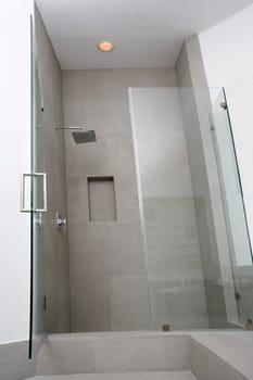 Open door of a bathroom