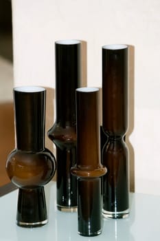 Close-up of decorative glassware on a table